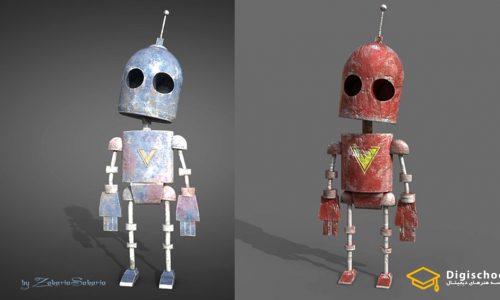 مدلسازی و تکسچرینگ ربات قدیمی در مایا و Substance Painter